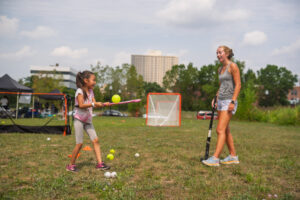 athlete sampling field hockey with great lakes regional field hockey