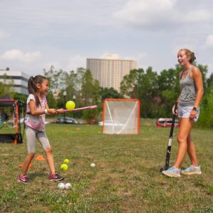 athlete sampling field hockey with great lakes regional field hockey